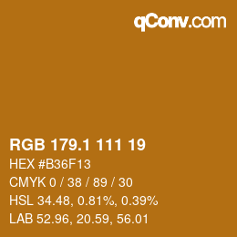 カラーコード: RGB 179.1 111 19 | qconv.com