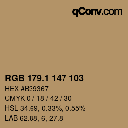 カラーコード: RGB 179.1 147 103 | qconv.com