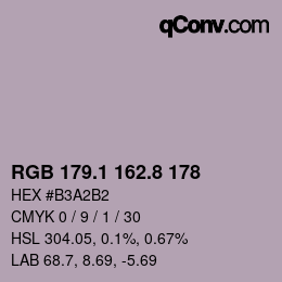 Farbcode: RGB 179.1 162.8 178 | qconv.com