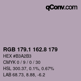 Farbcode: RGB 179.1 162.8 179 | qconv.com
