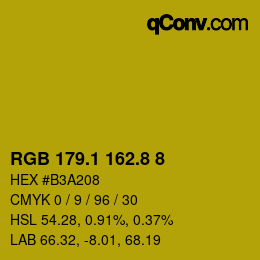 カラーコード: RGB 179.1 162.8 8 | qconv.com