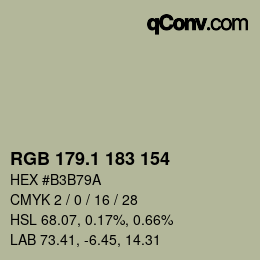 Color code: RGB 179.1 183 154 | qconv.com