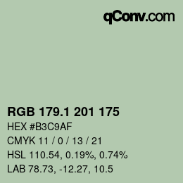 カラーコード: RGB 179.1 201 175 | qconv.com