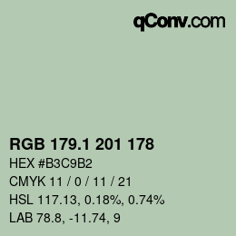 カラーコード: RGB 179.1 201 178 | qconv.com