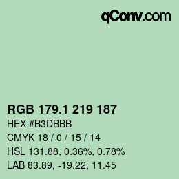 Color code: RGB 179.1 219 187 | qconv.com