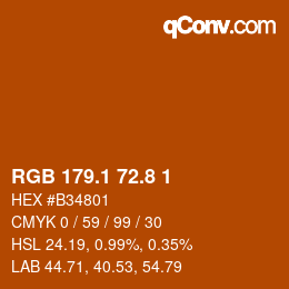 Farbcode: RGB 179.1 72.8 1 | qconv.com