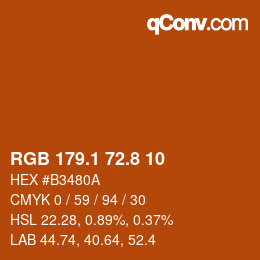 カラーコード: RGB 179.1 72.8 10 | qconv.com