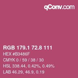 カラーコード: RGB 179.1 72.8 111 | qconv.com