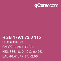 カラーコード: RGB 179.1 72.8 115 | qconv.com