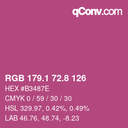 カラーコード: RGB 179.1 72.8 126 | qconv.com