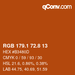 Color code: RGB 179.1 72.8 13 | qconv.com
