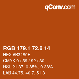 Color code: RGB 179.1 72.8 14 | qconv.com