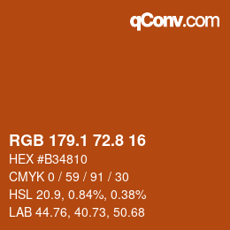 Color code: RGB 179.1 72.8 16 | qconv.com