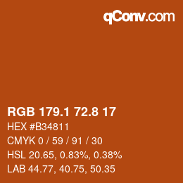 Color code: RGB 179.1 72.8 17 | qconv.com