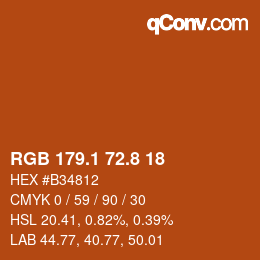 Color code: RGB 179.1 72.8 18 | qconv.com