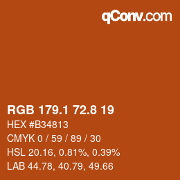 Color code: RGB 179.1 72.8 19 | qconv.com