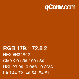 Color code: RGB 179.1 72.8 2 | qconv.com