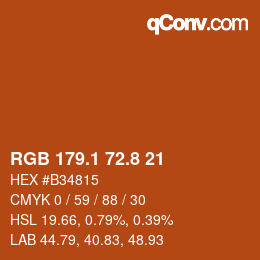 Color code: RGB 179.1 72.8 21 | qconv.com
