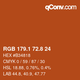 Color code: RGB 179.1 72.8 24 | qconv.com