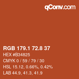 Color code: RGB 179.1 72.8 37 | qconv.com
