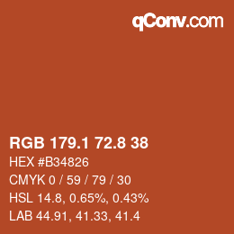 Color code: RGB 179.1 72.8 38 | qconv.com