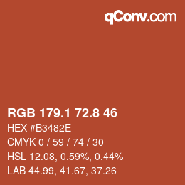 Color code: RGB 179.1 72.8 46 | qconv.com