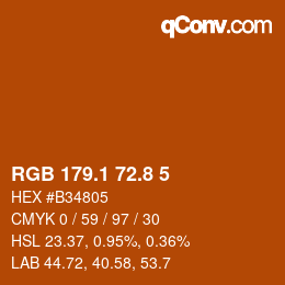 カラーコード: RGB 179.1 72.8 5 | qconv.com