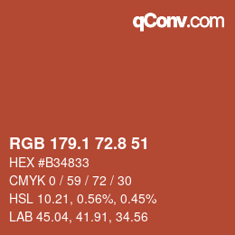 Color code: RGB 179.1 72.8 51 | qconv.com
