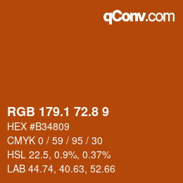 Color code: RGB 179.1 72.8 9 | qconv.com