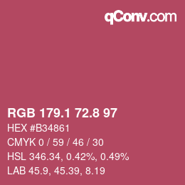 カラーコード: RGB 179.1 72.8 97 | qconv.com