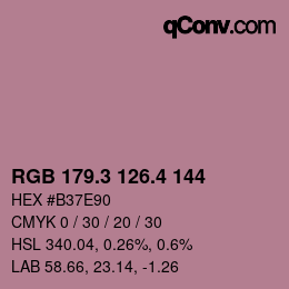 カラーコード: RGB 179.3 126.4 144 | qconv.com