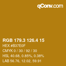 カラーコード: RGB 179.3 126.4 15 | qconv.com
