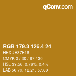 カラーコード: RGB 179.3 126.4 24 | qconv.com