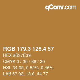 カラーコード: RGB 179.3 126.4 57 | qconv.com