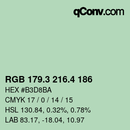カラーコード: RGB 179.3 216.4 186 | qconv.com