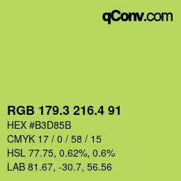 カラーコード: RGB 179.3 216.4 91 | qconv.com