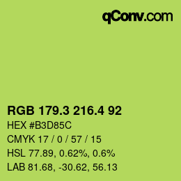 カラーコード: RGB 179.3 216.4 92 | qconv.com