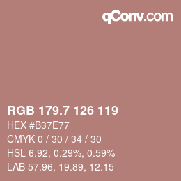 カラーコード: RGB 179.7 126 119 | qconv.com
