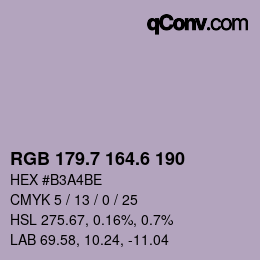 カラーコード: RGB 179.7 164.6 190 | qconv.com