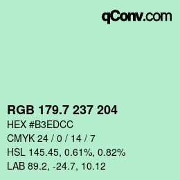 カラーコード: RGB 179.7 237 204 | qconv.com