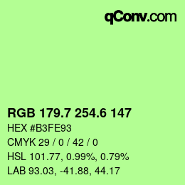 カラーコード: RGB 179.7 254.6 147 | qconv.com