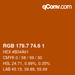 カラーコード: RGB 179.7 74.6 1 | qconv.com
