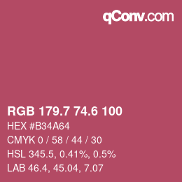 カラーコード: RGB 179.7 74.6 100 | qconv.com