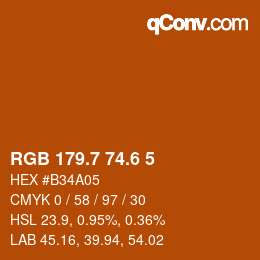 カラーコード: RGB 179.7 74.6 5 | qconv.com