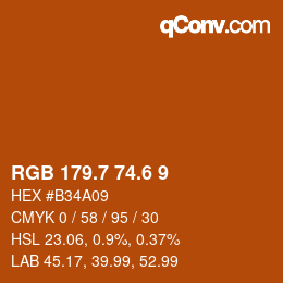 カラーコード: RGB 179.7 74.6 9 | qconv.com
