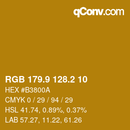 カラーコード: RGB 179.9 128.2 10 | qconv.com