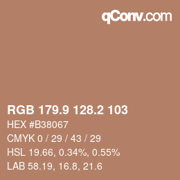 Color code: RGB 179.9 128.2 103 | qconv.com