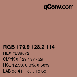 Color code: RGB 179.9 128.2 114 | qconv.com