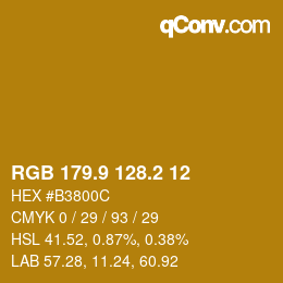 Color code: RGB 179.9 128.2 12 | qconv.com