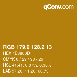カラーコード: RGB 179.9 128.2 13 | qconv.com